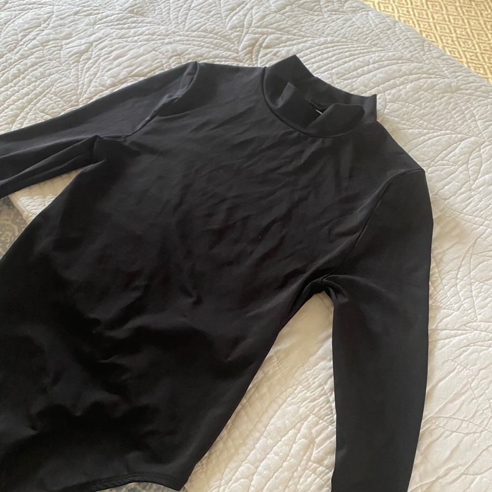 Topshop black high neck/turtle neck body suit size 4